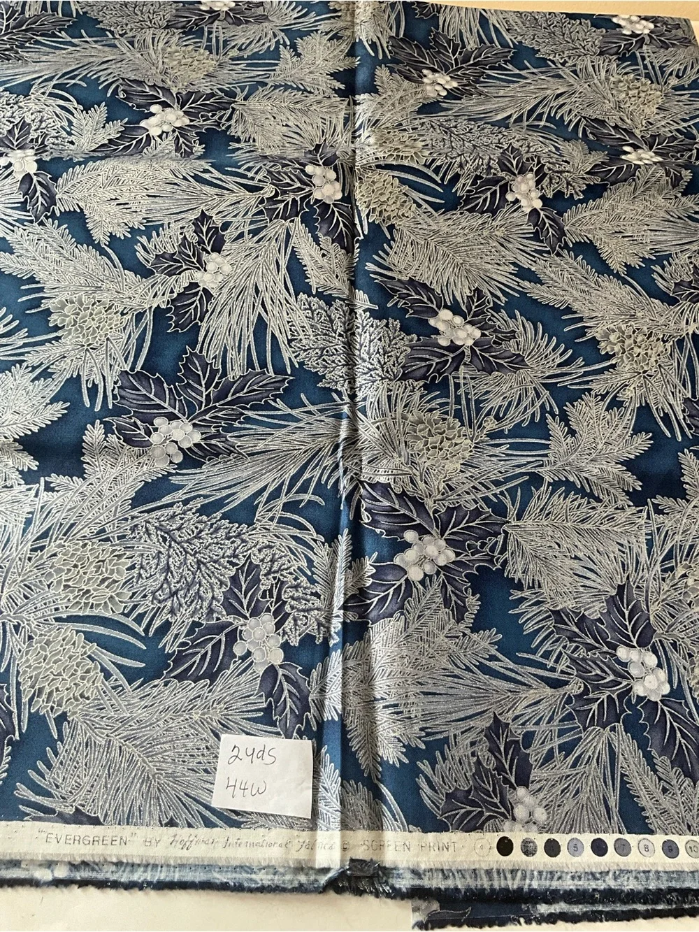 Quilting Sewing Material Lot Winter Theme Hoffman Fabrics Blues Silver Snow Tree